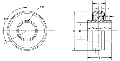 TRITAN UC204-12 Insert Ball Brng,UC,3//4in dia,2877.55 lb